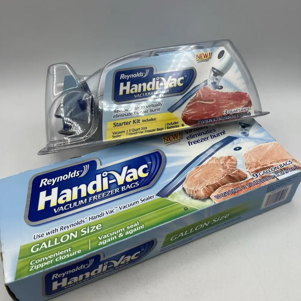 Reynolds Handi-Vac Vacuum 9 Gallon Size Freezer Bags NEW Discontinued